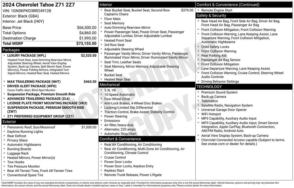 Used 2024 Chevrolet Tahoe Z71 SUV