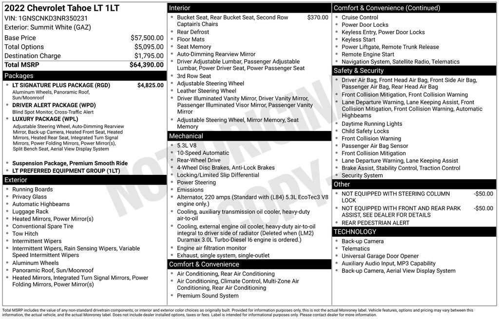 Used 2022 Chevrolet Tahoe LT SUV
