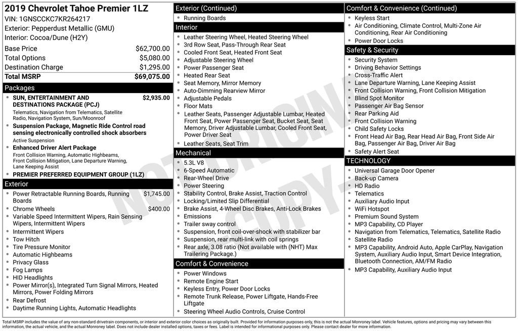 Used 2019 Chevrolet Tahoe Premier SUV