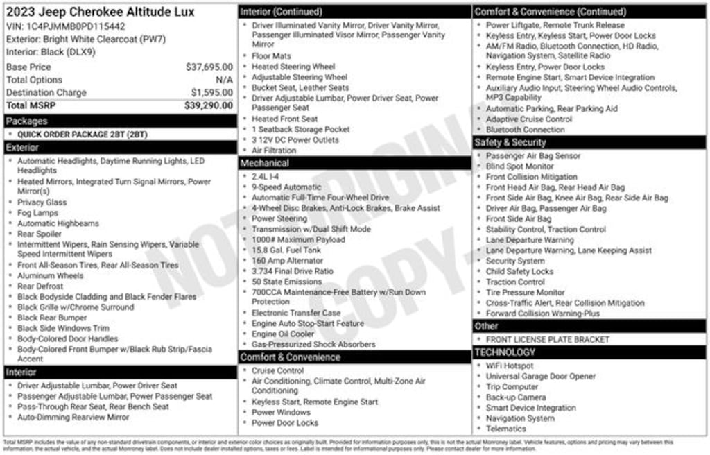 Used 2023 Jeep Cherokee Altitude SUV