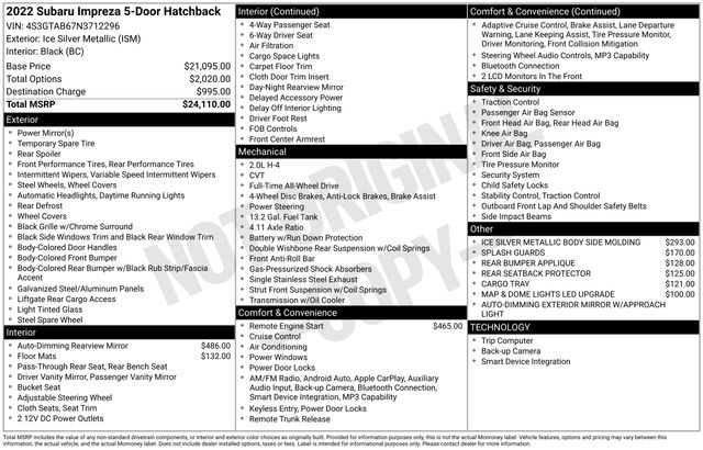 2022 Subaru Impreza Base
