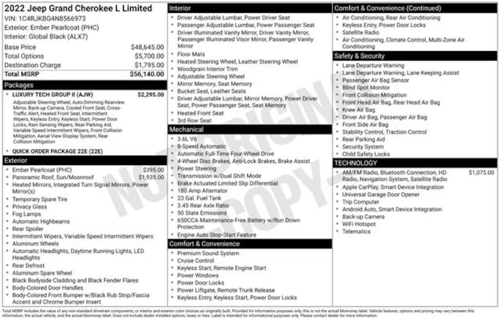 Used 2022 Jeep Grand Cherokee L Limited SUV