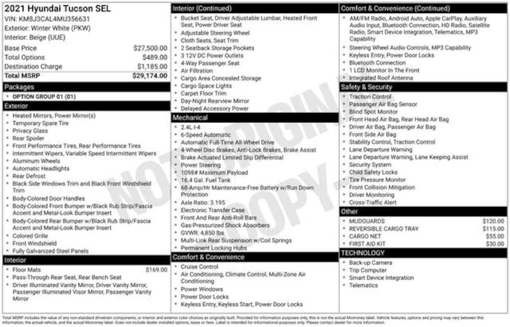 Used 2021 Hyundai Tucson SEL SUV