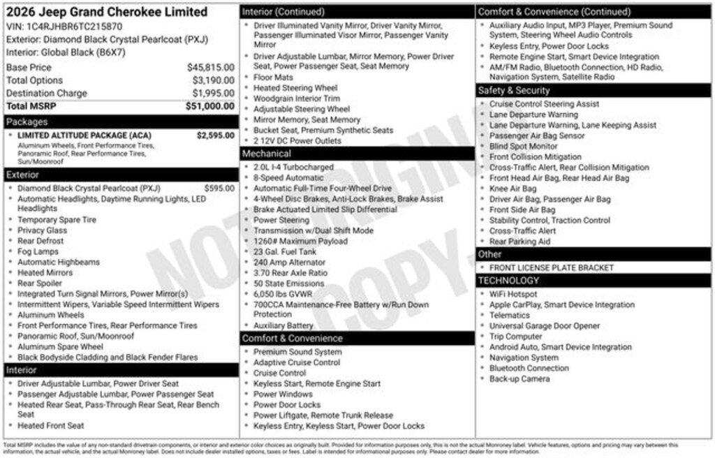 New 2026 Jeep Grand Cherokee Limited Sport Utility
