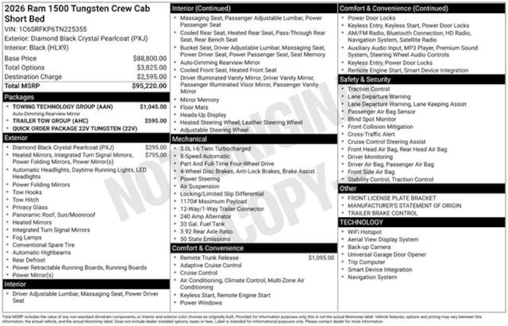 New 2026 Ram 1500 Tungsten Pickup