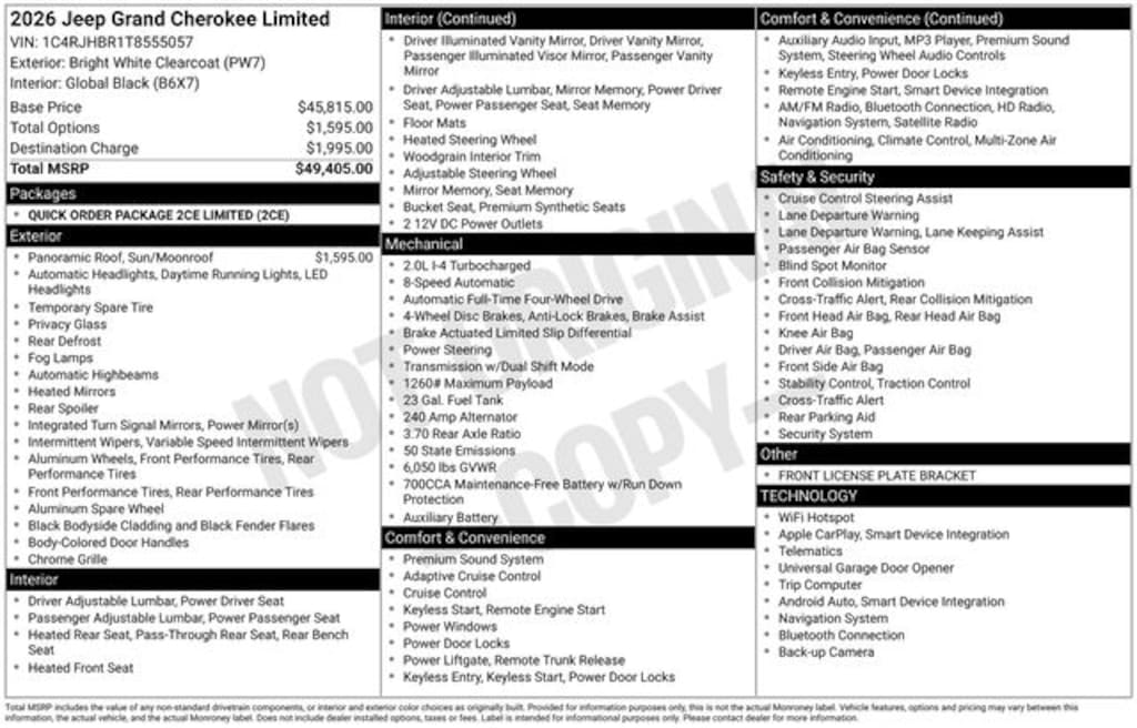 New 2026 Jeep Grand Cherokee Limited Sport Utility