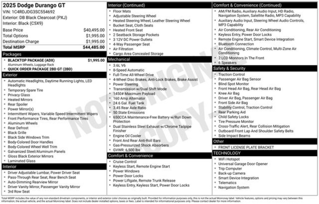 New 2025 Dodge Durango GT Sport Utility