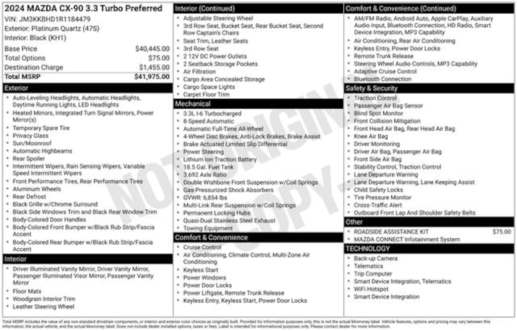 Used 2024 Mazda CX-90 3.3 Turbo Preferred SUV