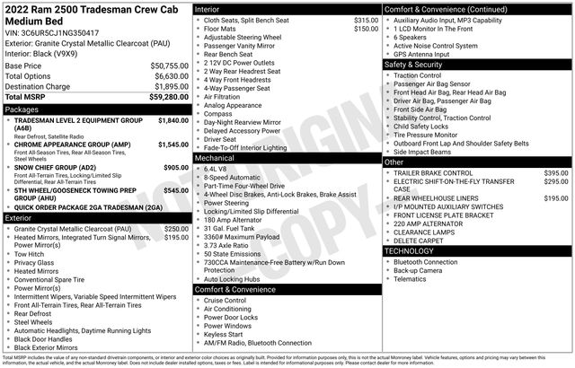2022 Ram 2500 Truck Crew Cab 