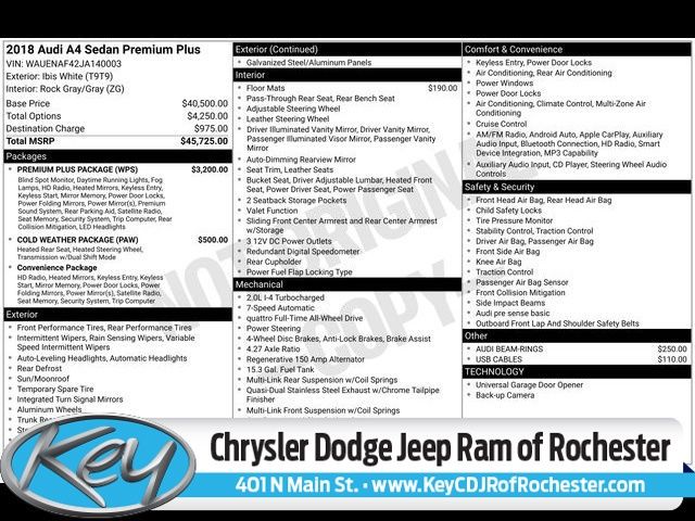 2018 Audi A4 Premium Plus