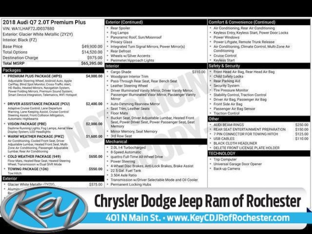 Used 2018 Audi Q7 2.0T Premium Plus SUV