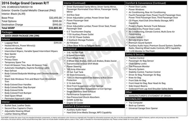 2016 Dodge Grand Caravan R/T's photo