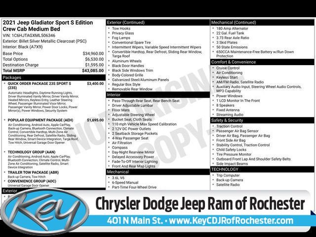 2021 Jeep Gladiator Truck Crew Cab 