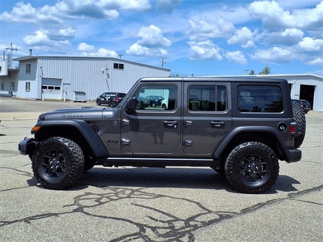Used 2024 Jeep Wrangler 4-Door Willys with VIN 1C4PJXDG5RW364226 for sale in Rochester, NH