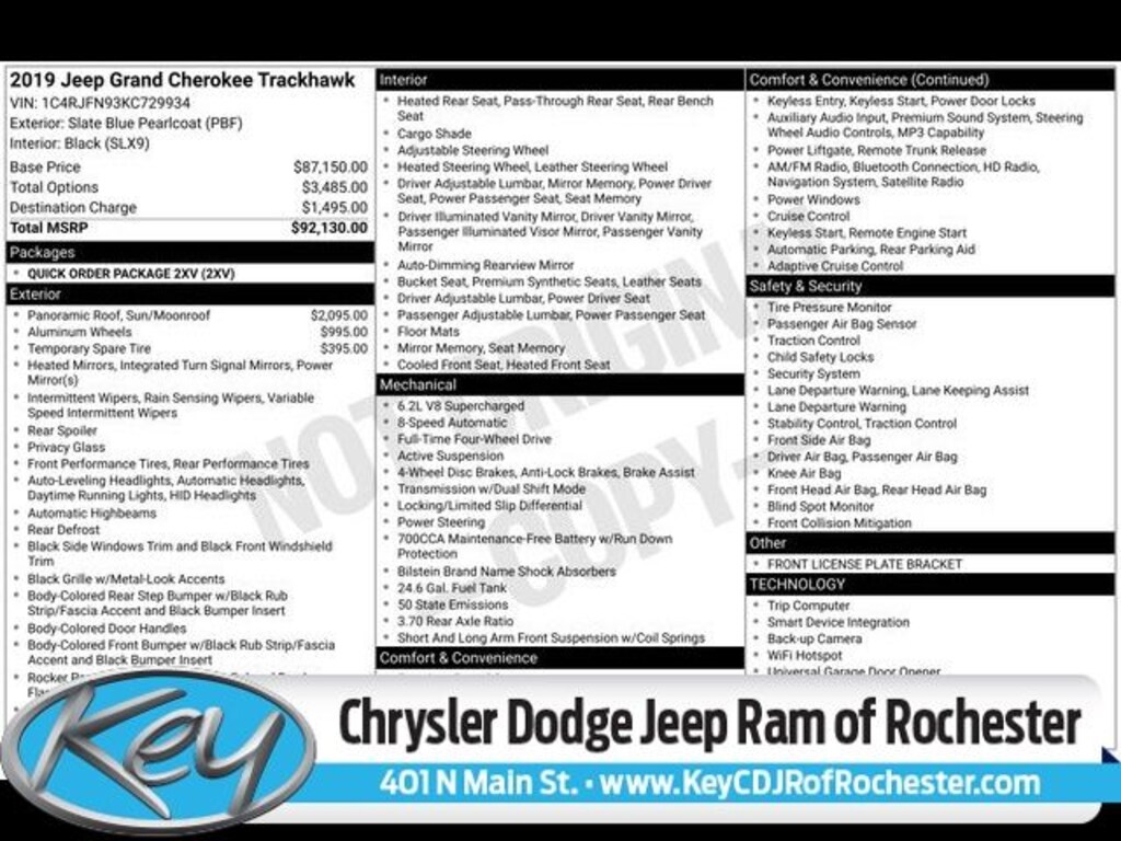 Used 2019 Jeep Grand Cherokee Trackhawk SUV