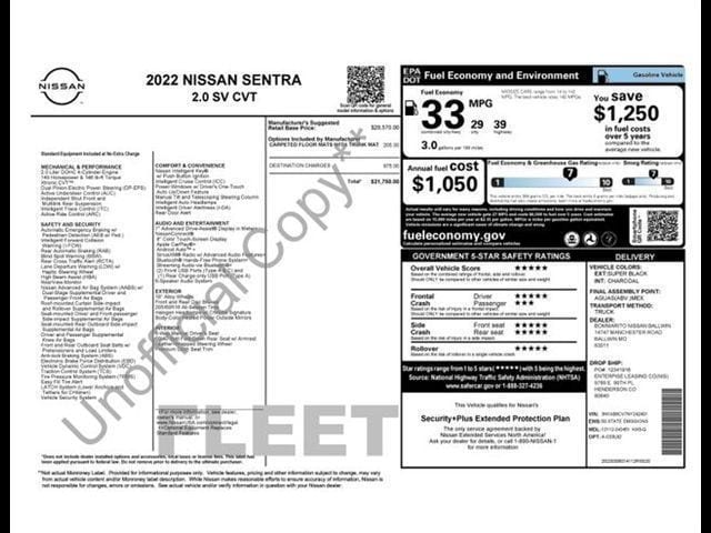 Used 2022 Nissan Sentra SV with VIN 3N1AB8CV7NY242451 for sale in Rochester, NH