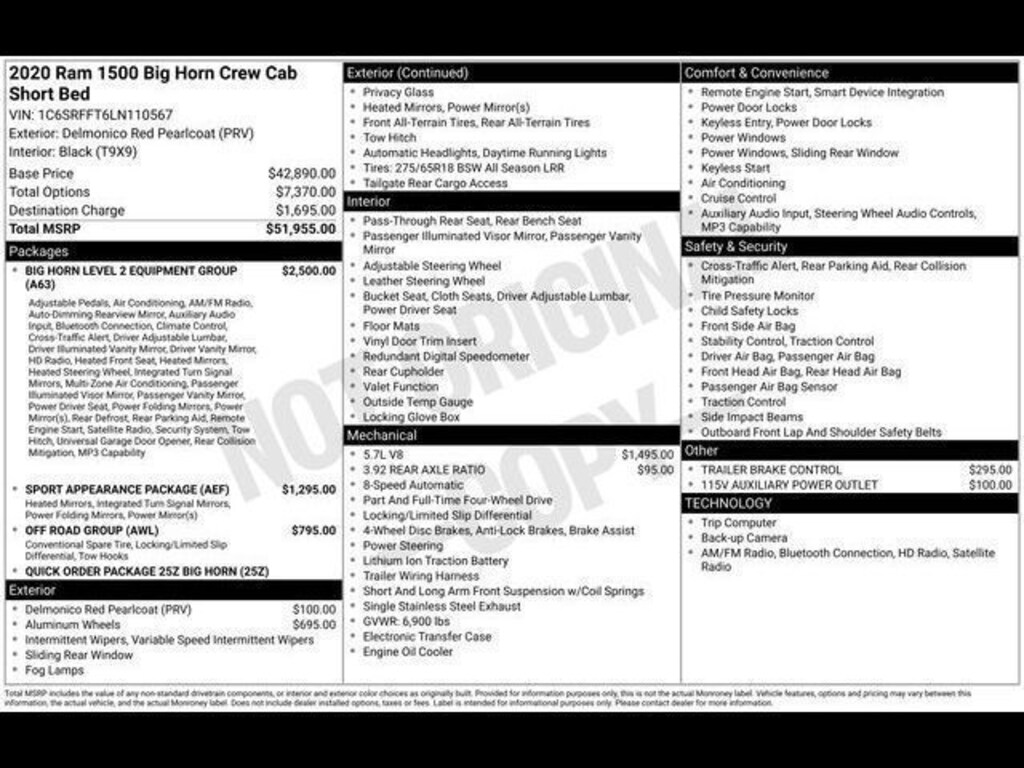 Used 2020 Ram 1500 Big Horn/Lone Star Truck Crew Cab