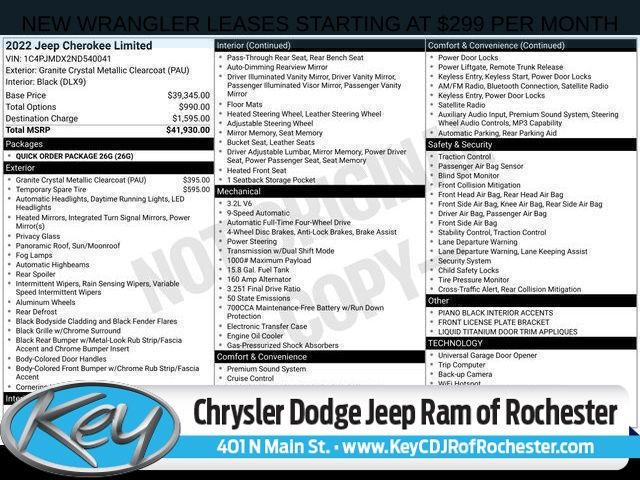 2022 Jeep Cherokee SUV 