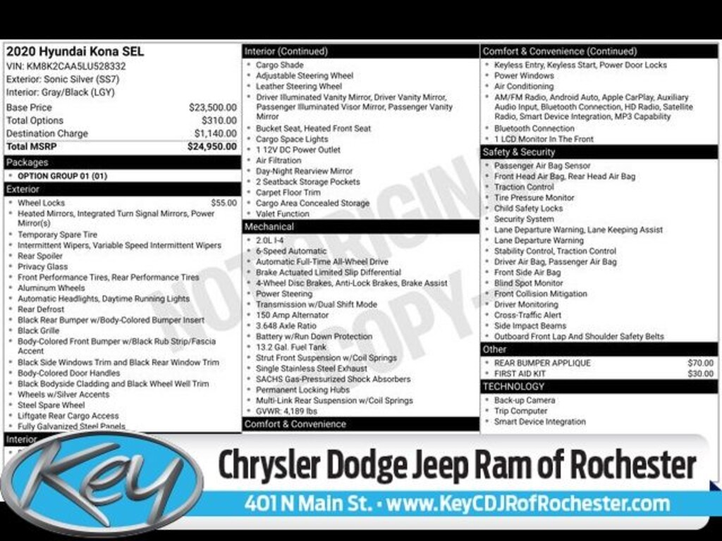 Used 2020 Hyundai Kona SEL SUV