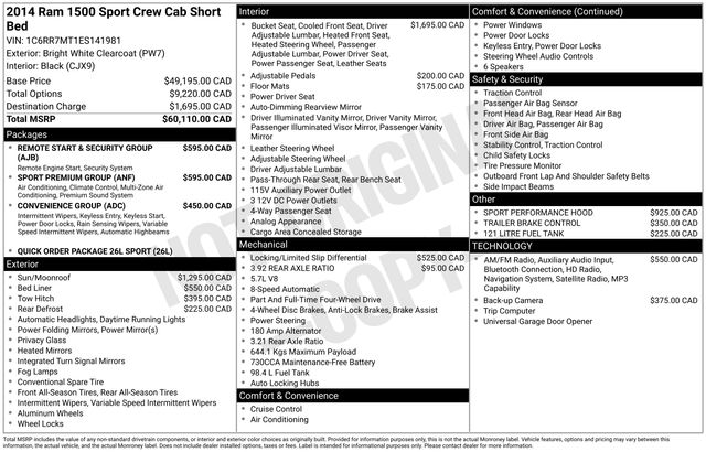 2014 RAM Ram 1500 Sport's photo