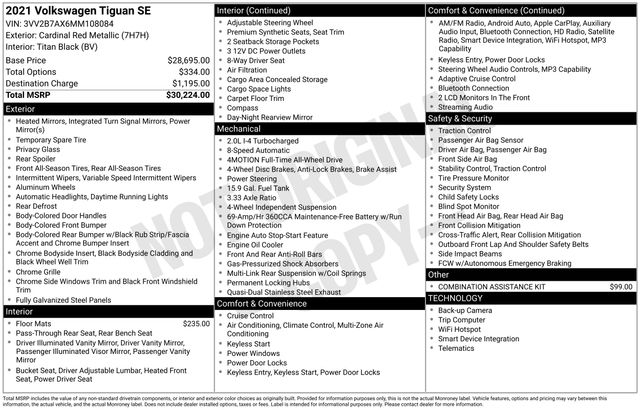 2021 Volkswagen Tiguan SE's photo