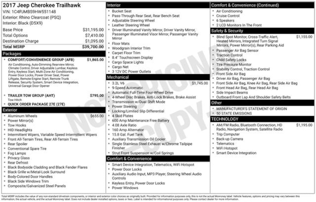 Used 2017 Jeep Cherokee Trailhawk SUV