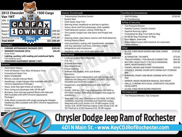 2012 Chevrolet Express Cargo Work Van's photo