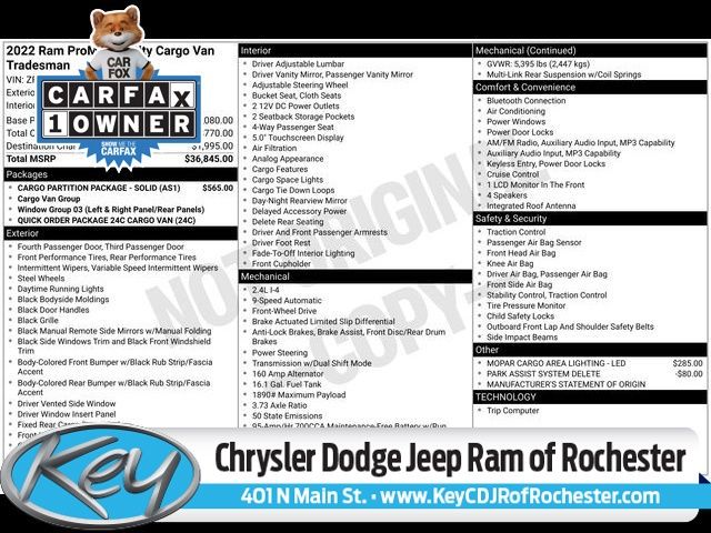 2022 RAM Promaster City Base