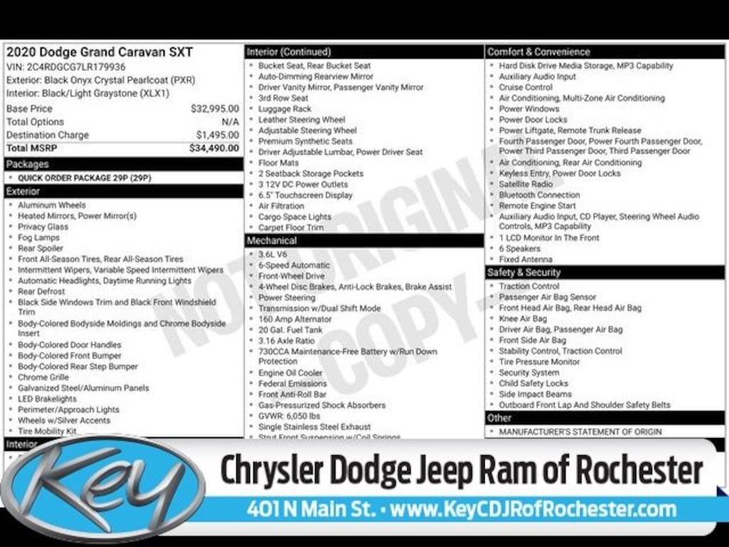 Used 2020 Dodge Grand Caravan SXT Van Passenger Van