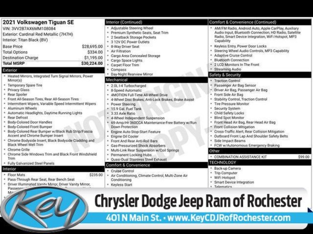 Used 2021 Volkswagen Tiguan 2.0T SE SUV