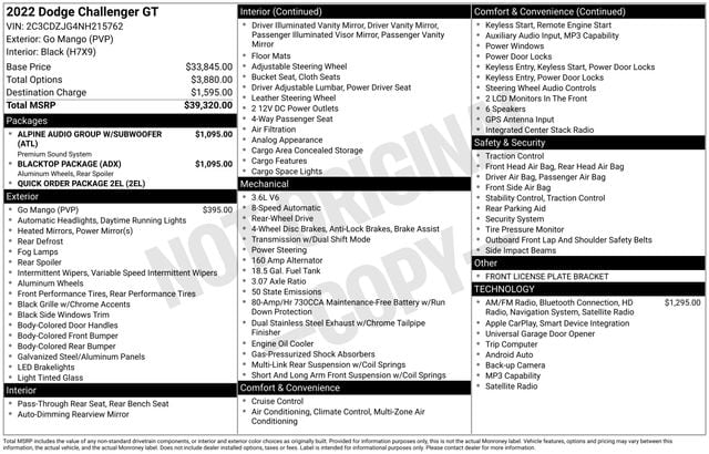 2022 Dodge Challenger GT's photo