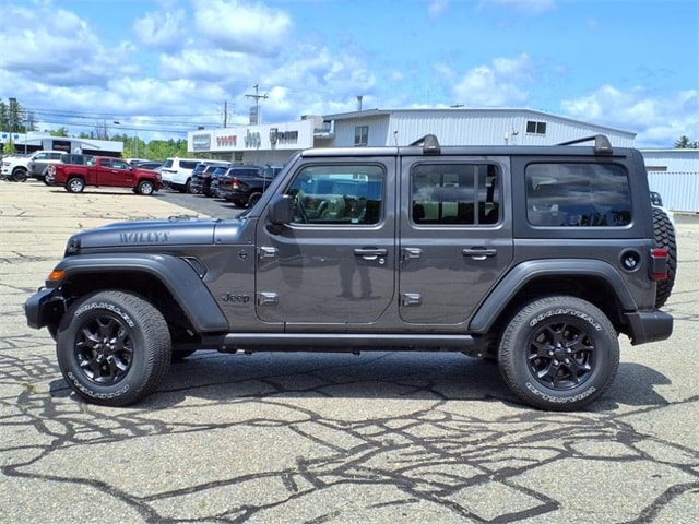 Used 2021 Jeep Wrangler Unlimited Willys with VIN 1C4HJXDG9MW712302 for sale in Rochester, NH