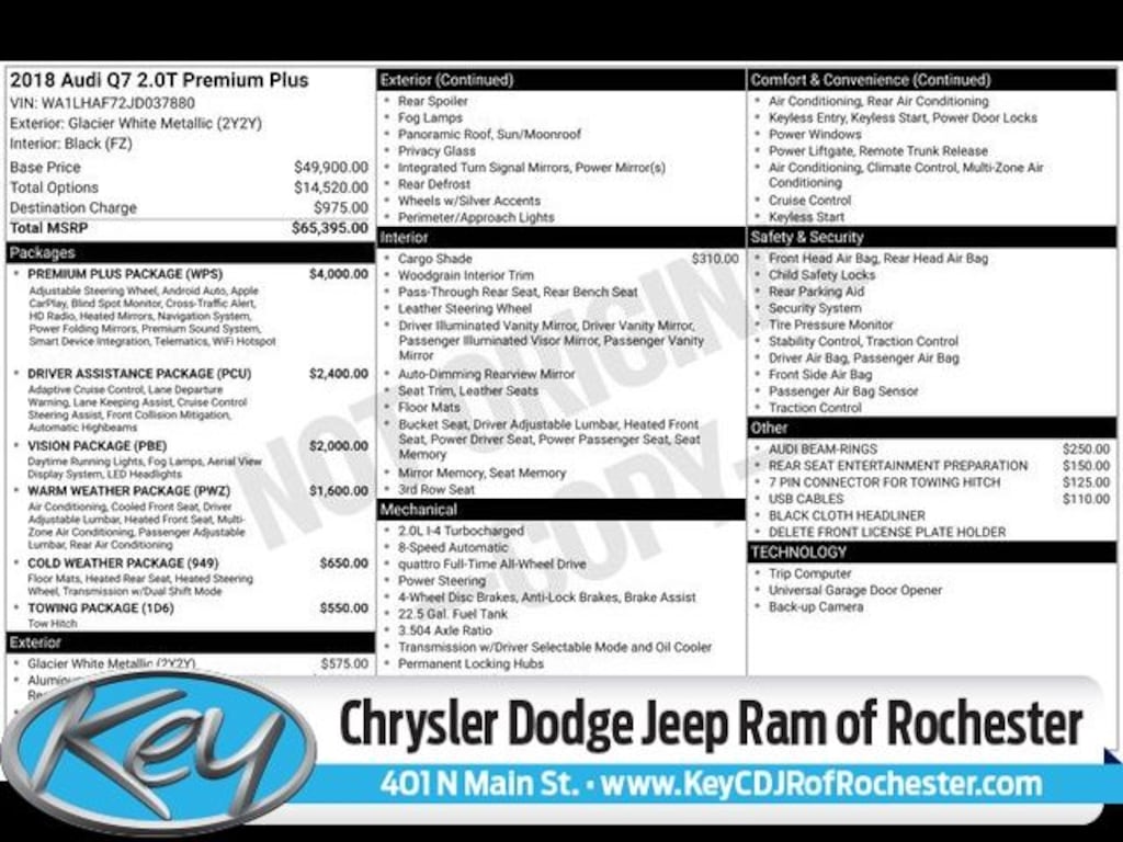 Used 2018 Audi Q7 2.0T Premium Plus SUV