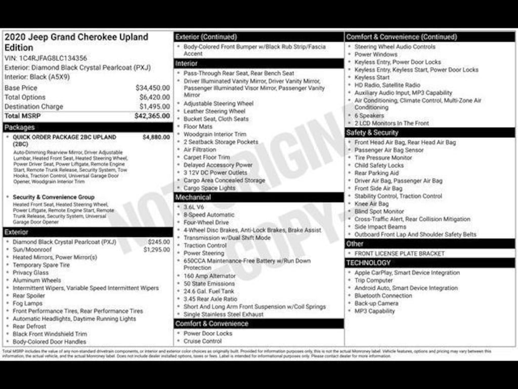 Used 2020 Jeep Grand Cherokee Upland Edition SUV