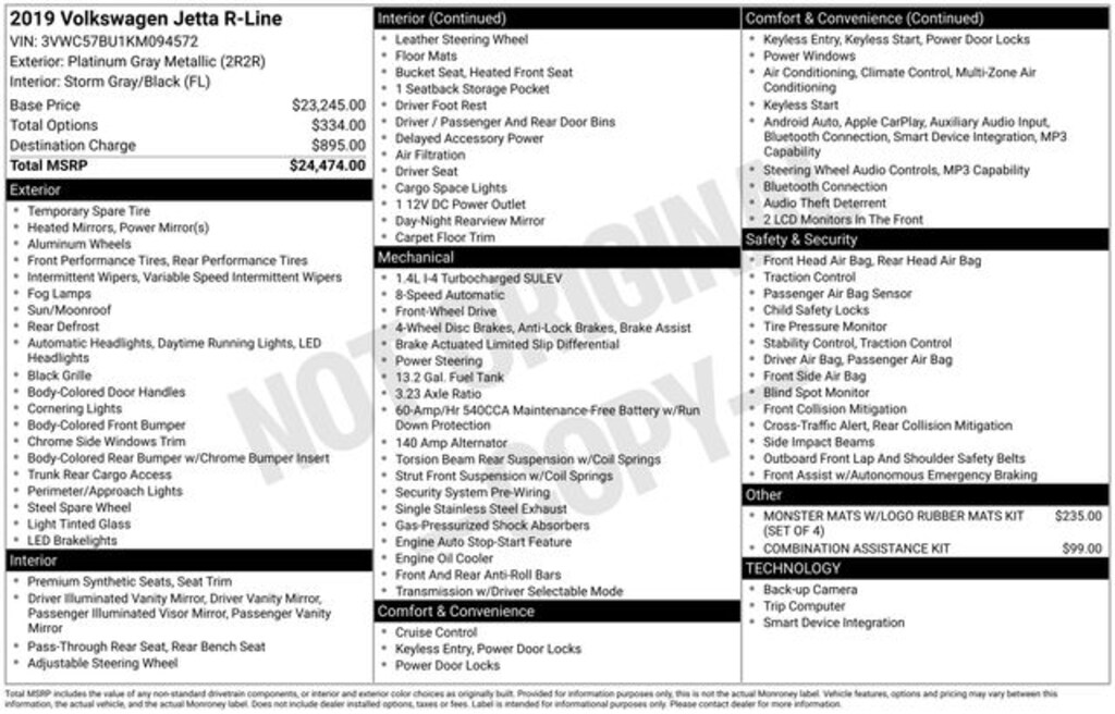 Used 2019 Volkswagen Jetta 1.4T Sedan