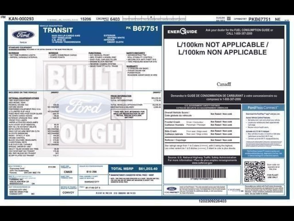 Used 2023 Ford Transit-250 Cargo Base Van Low Roof Van