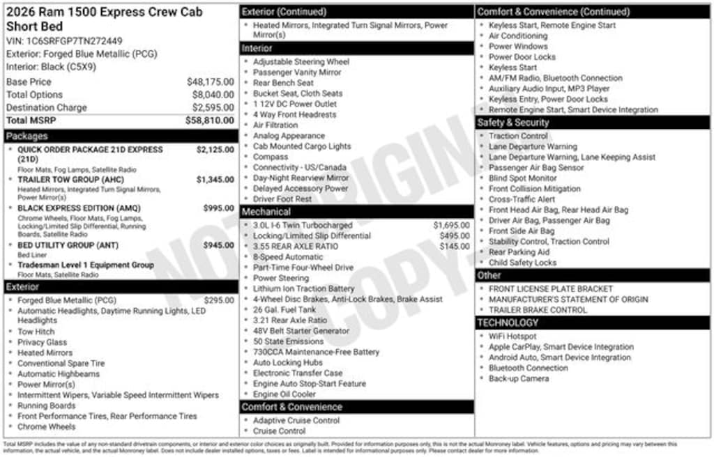 New 2026 Ram 1500 Tradesman Pickup