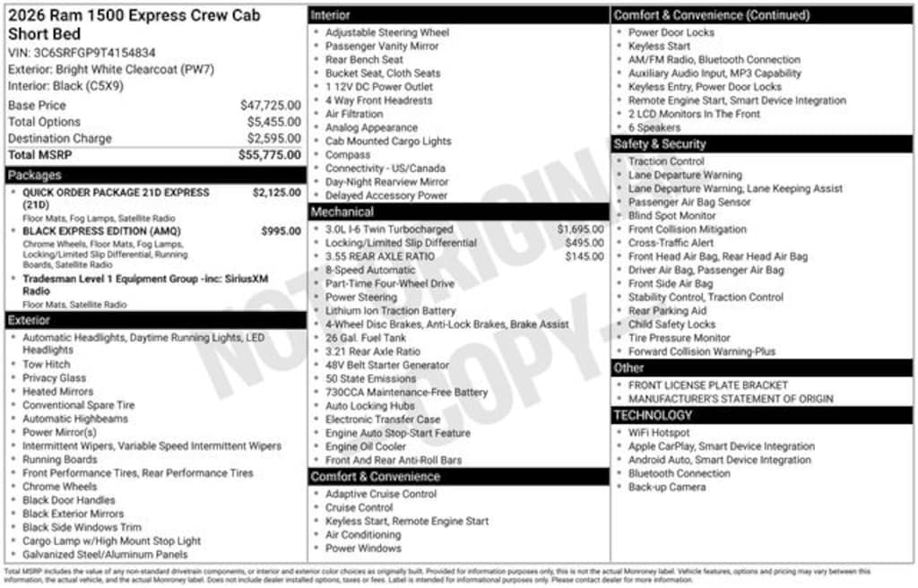 New 2026 Ram 1500 Tradesman Pickup