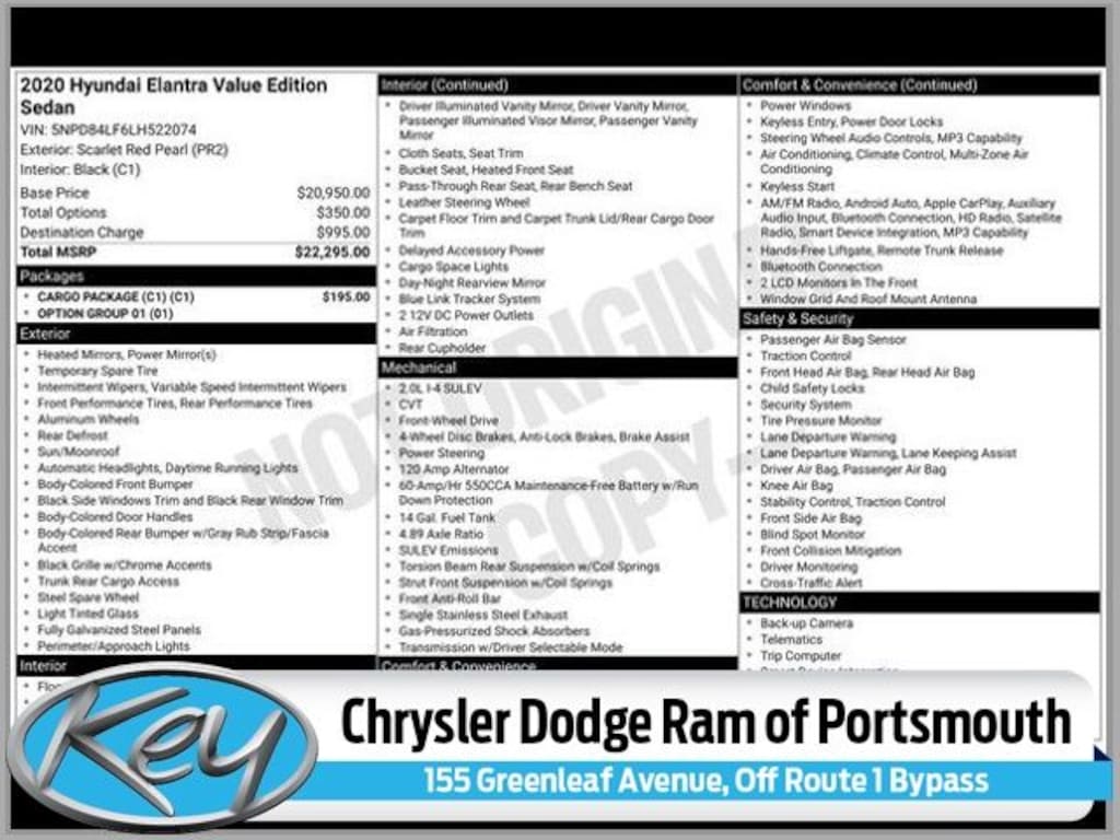 Used 2020 Hyundai Elantra Value Edition Sedan