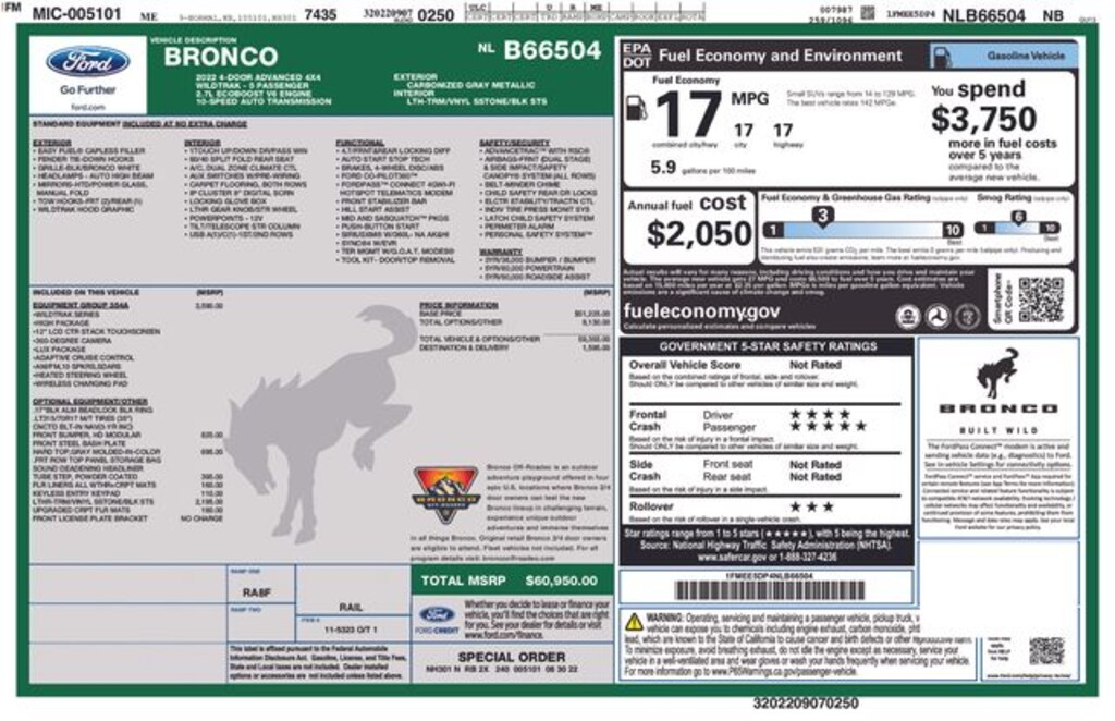 Used 2022 Ford Bronco SUV