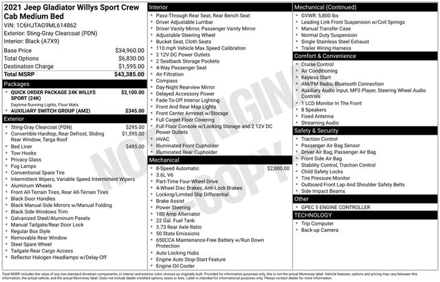 2021 Jeep Gladiator WILLYS SPORT's photo