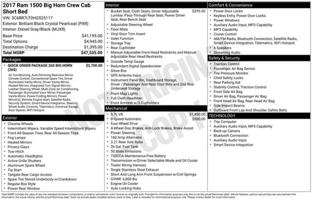 Used 2017 Ram 1500 SLT Truck Crew Cab