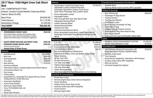 2017 RAM Ram 1500 Pickup Night's photo