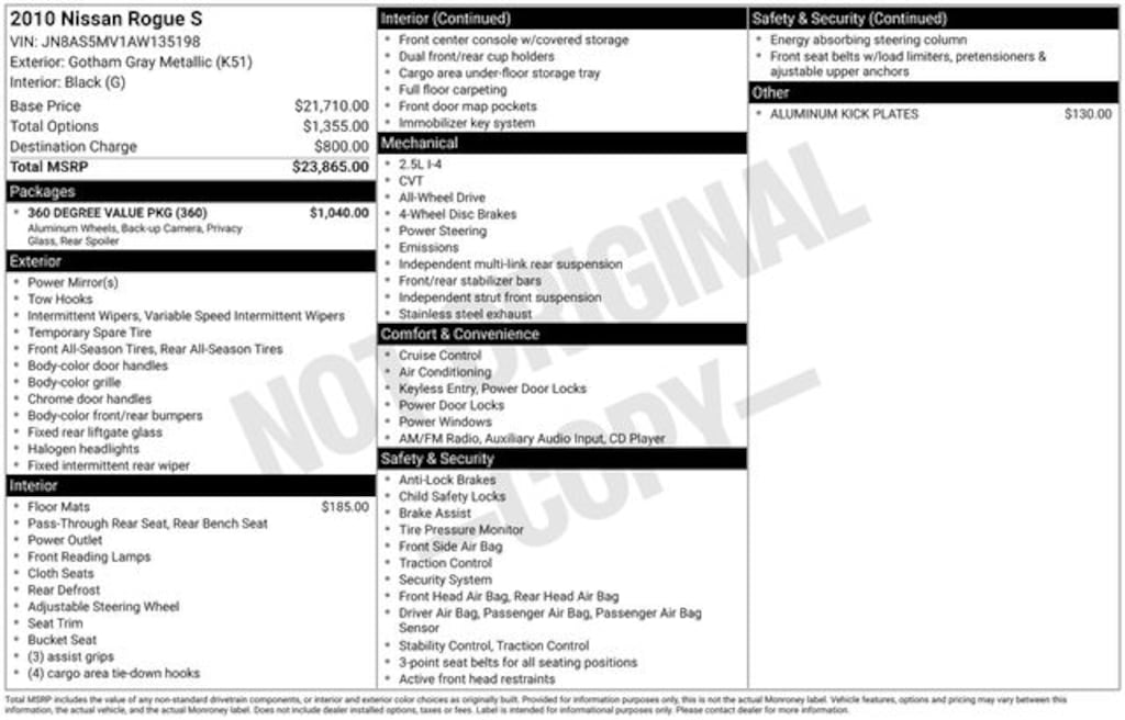 Used 2010 Nissan Rogue S SUV