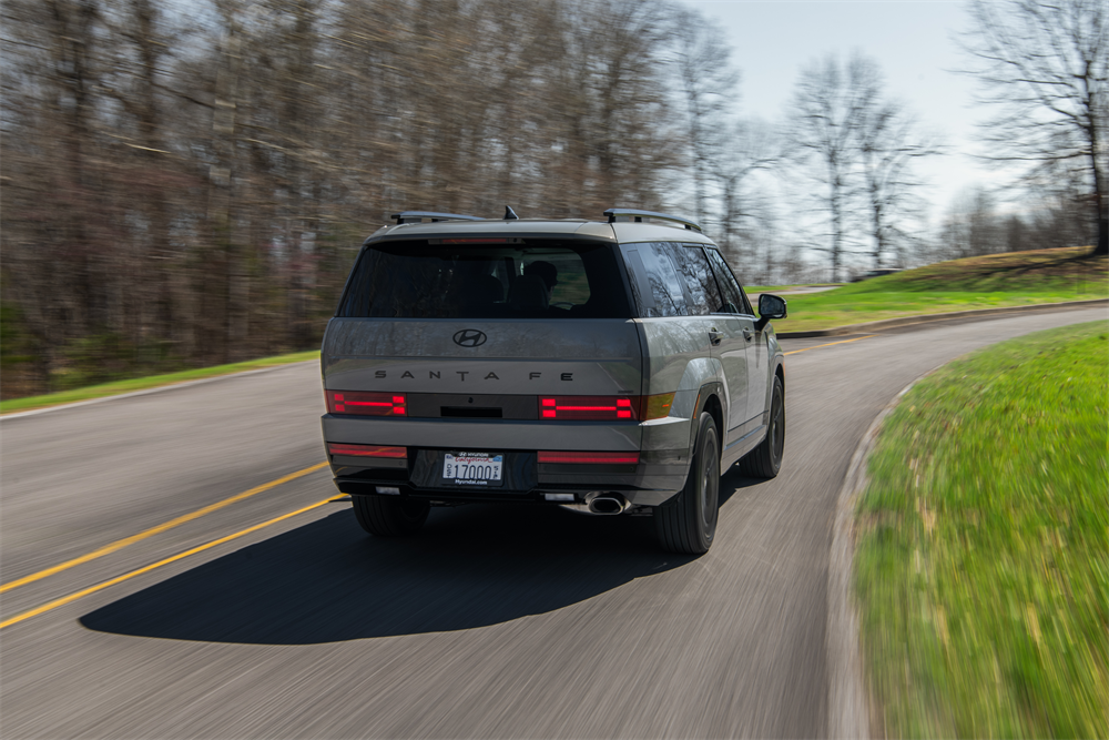 A Hyundai family SUV on the road