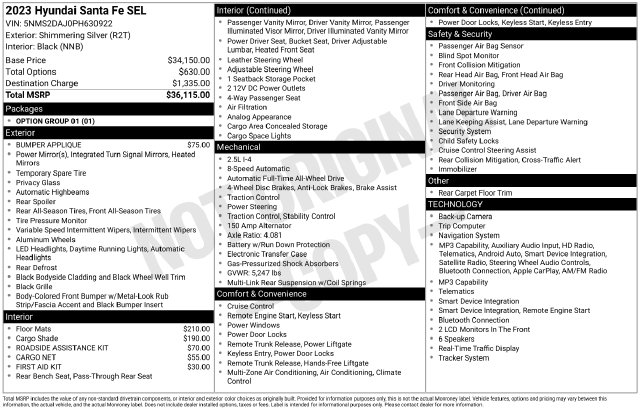 Certified 2023 Hyundai Santa Fe SEL SUV