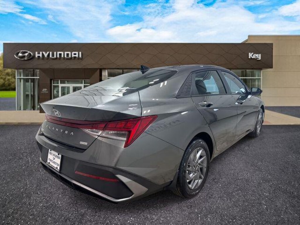 New 2026 Hyundai Elantra Hybrid Blue Sedan