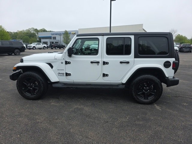 Used 2021 Jeep Wrangler Unlimited Sahara with VIN 1C4HJXEN4MW575962 for sale in Portsmouth, NH