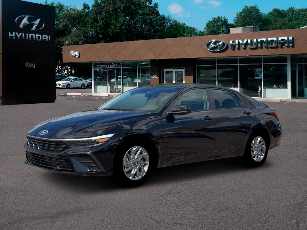 New 2026 Hyundai Elantra Hybrid Blue Sedan