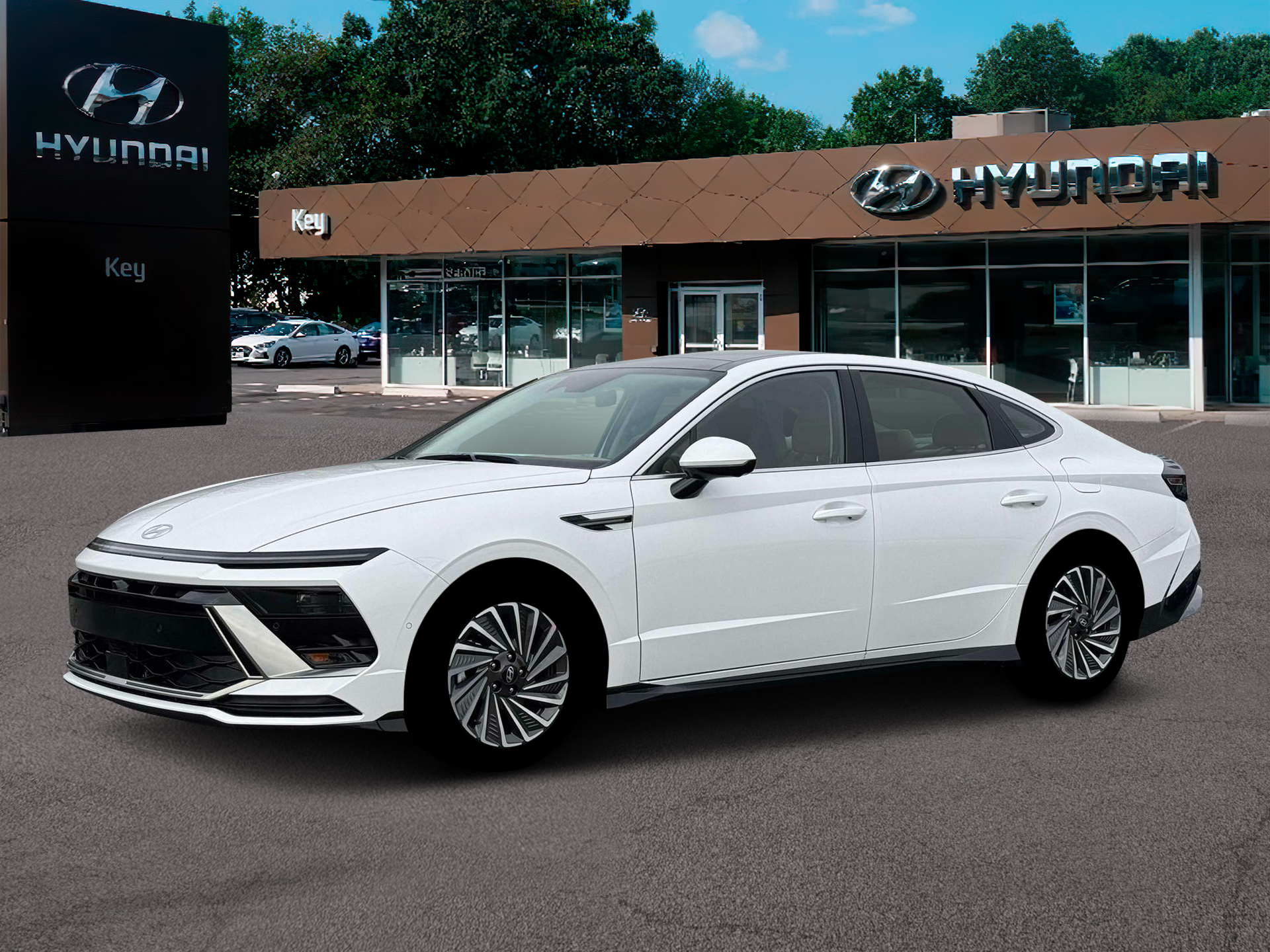 Serenity White 2026 Hyundai Sonata Hybrid Sedan Front-Wheel Drive Automatic